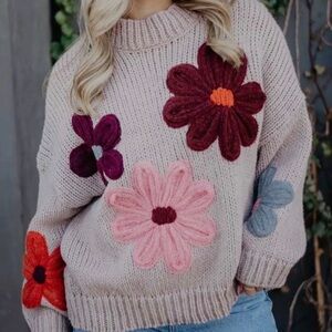 Floral Knit Sweater